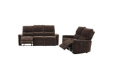 609571-S2 Navarro 2-piece Upholstered Reclining Sofa Set Dark Brown