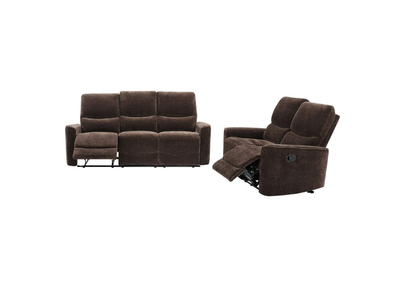 609571-S2 Navarro 2-piece Upholstered Reclining Sofa Set Dark Brown