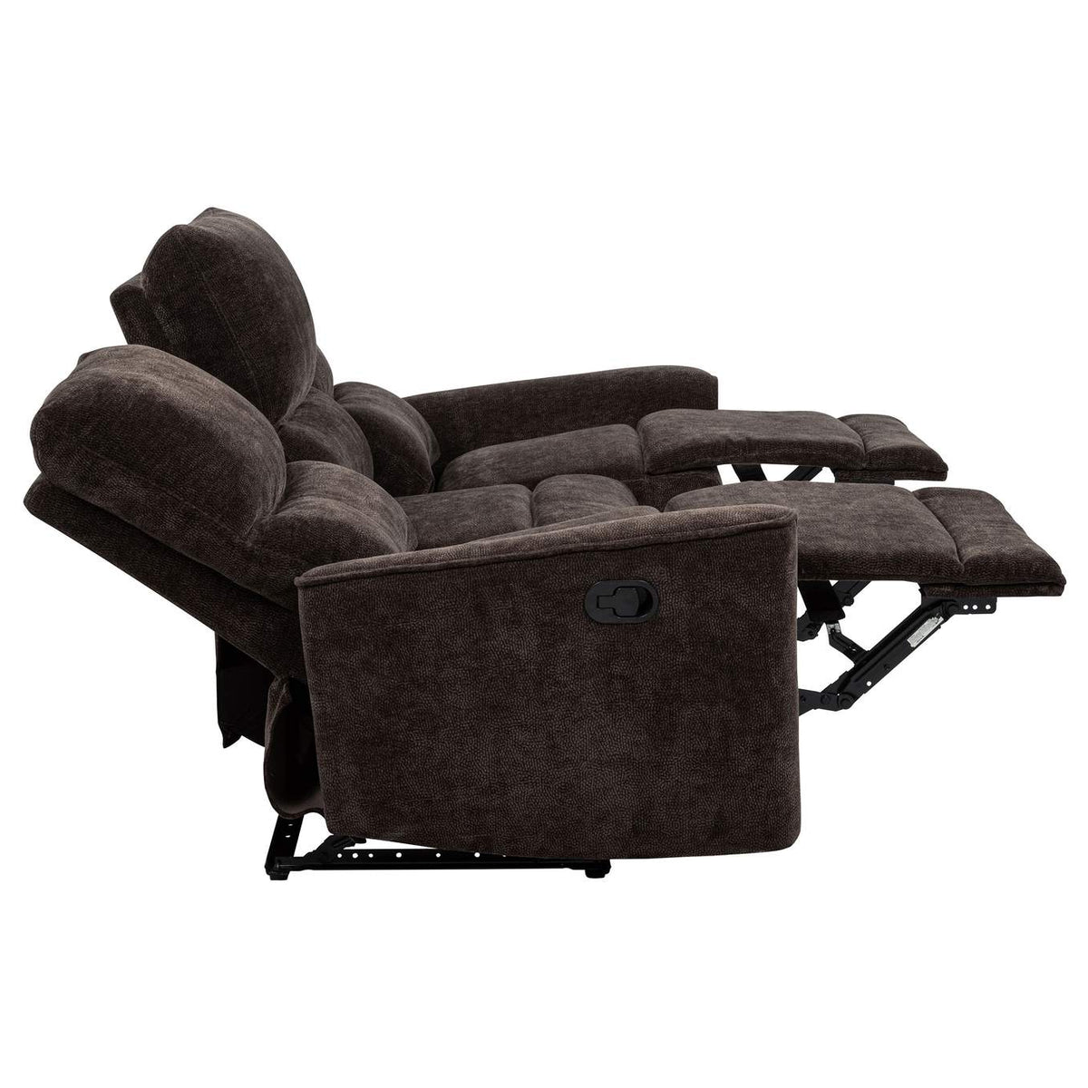 609571-S2 Navarro 2-piece Upholstered Reclining Sofa Set Dark Brown