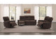 609571-S3 Navarro 3-piece Upholstered Reclining Sofa Set Dark Brown