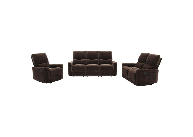 609571-S3 Navarro 3-piece Upholstered Reclining Sofa Set Dark Brown
