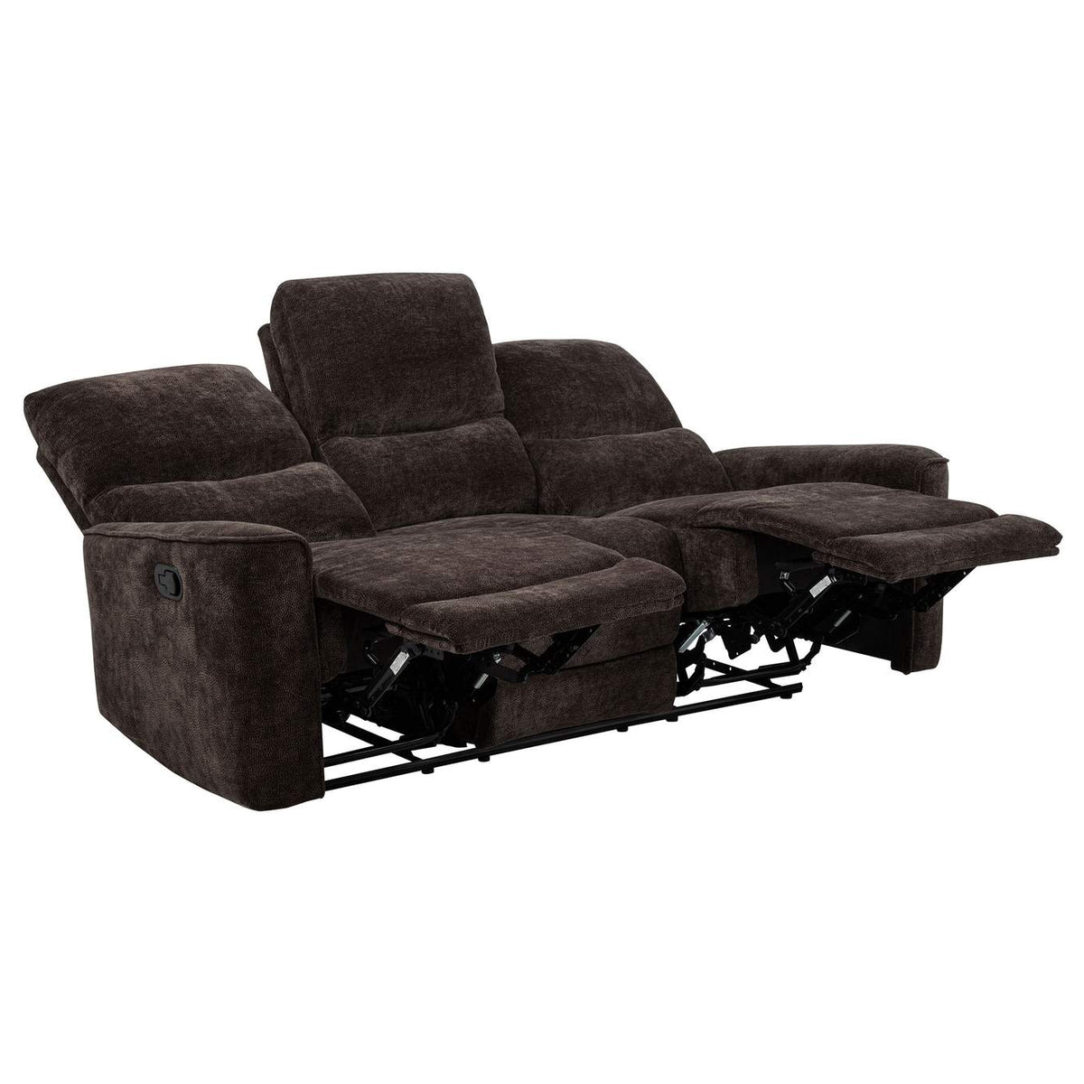 609571-S3 Navarro 3-piece Upholstered Reclining Sofa Set Dark Brown