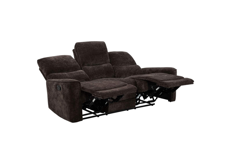 609571-S3 Navarro 3-piece Upholstered Reclining Sofa Set Dark Brown