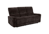 609571 Navarro Chenille Upholstered Reclining Sofa Dark Brown
