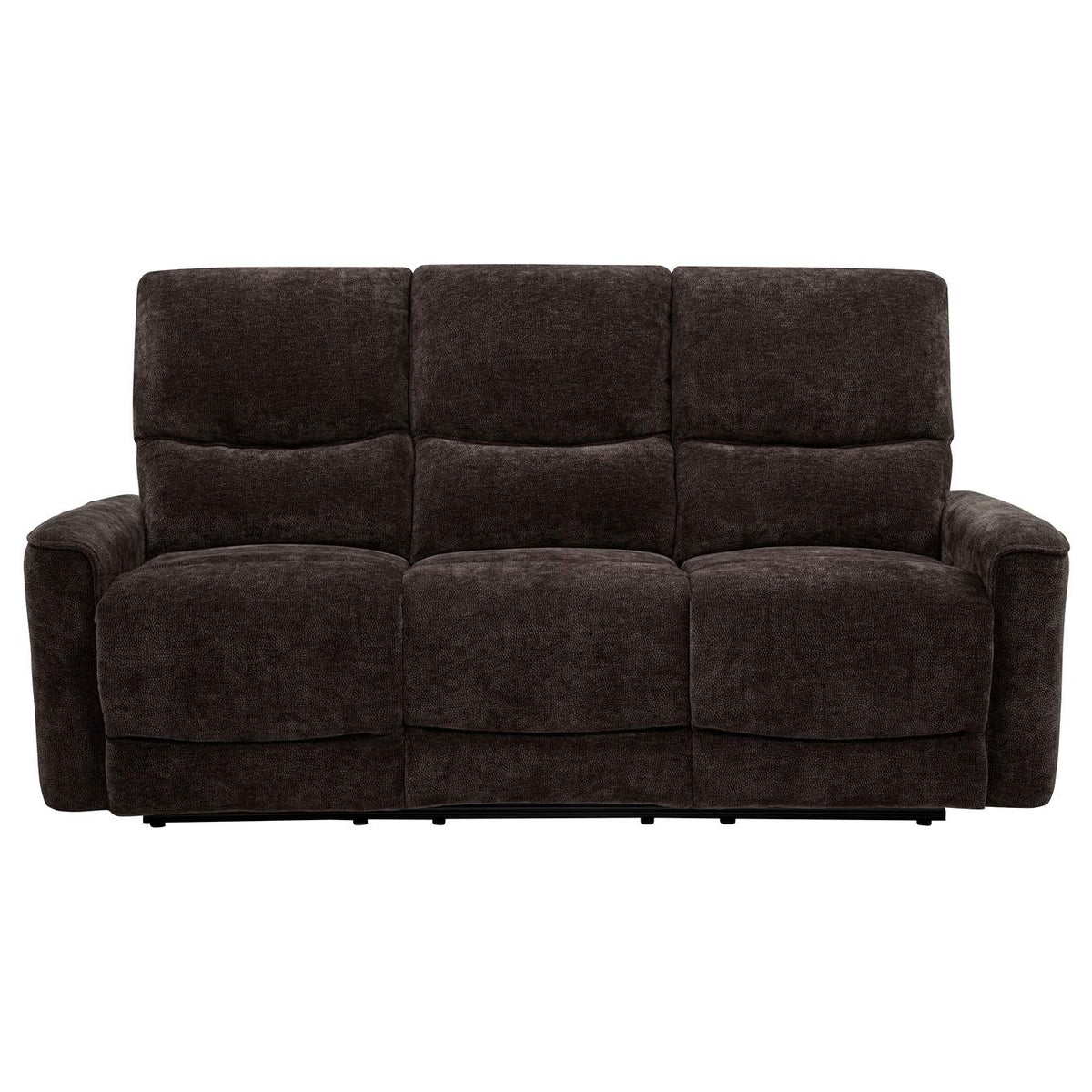 609571 Navarro Chenille Upholstered Reclining Sofa Dark Brown