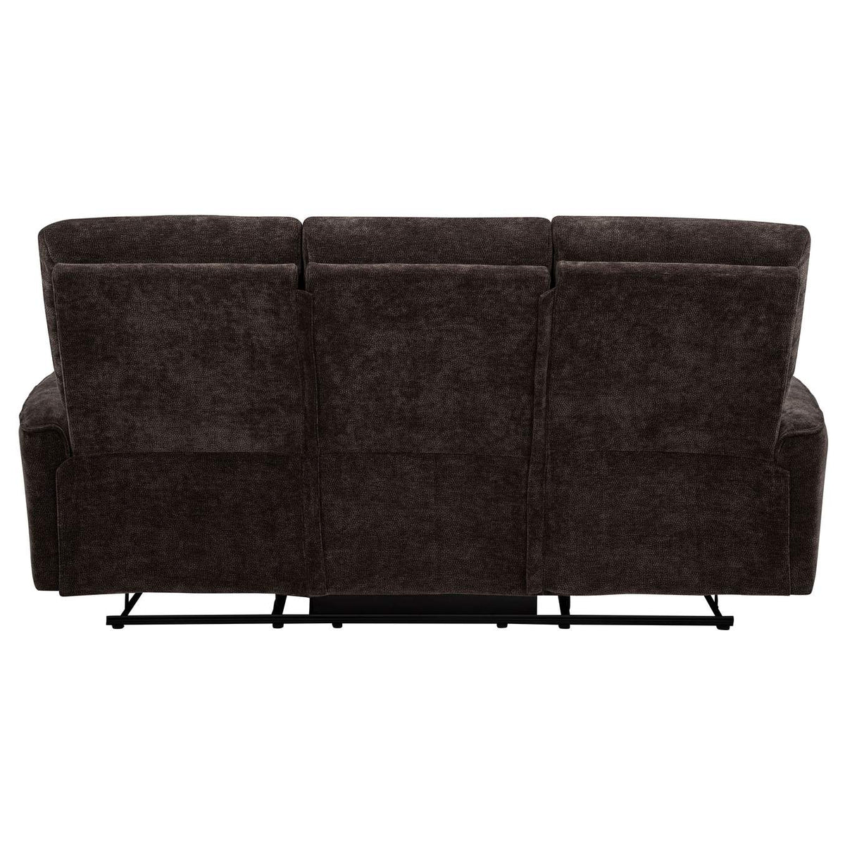 609571 Navarro Chenille Upholstered Reclining Sofa Dark Brown