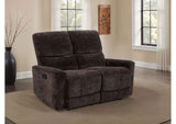 609572 Navarro Chenille Upholstered Reclining Loveseat Dark Brown