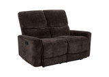 609572 Navarro Chenille Upholstered Reclining Loveseat Dark Brown