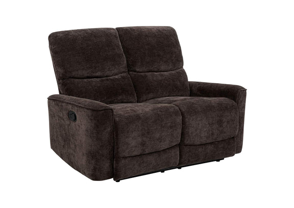 609572 Navarro Chenille Upholstered Reclining Loveseat Dark Brown