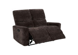 609572 Navarro Chenille Upholstered Reclining Loveseat Dark Brown
