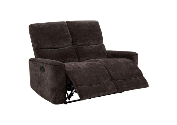 609572 Navarro Chenille Upholstered Reclining Loveseat Dark Brown