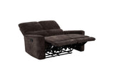 609572 Navarro Chenille Upholstered Reclining Loveseat Dark Brown