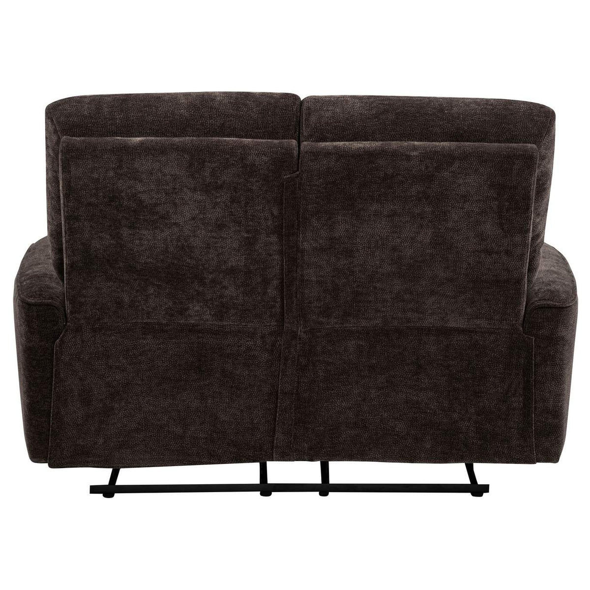 609572 Navarro Chenille Upholstered Reclining Loveseat Dark Brown