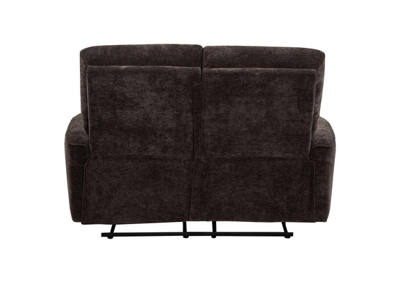 609572 Navarro Chenille Upholstered Reclining Loveseat Dark Brown