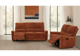 609574-S2 Navarro 2-piece Upholstered Reclining Sofa Set Orange