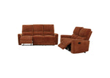 609574-S2 Navarro 2-piece Upholstered Reclining Sofa Set Orange
