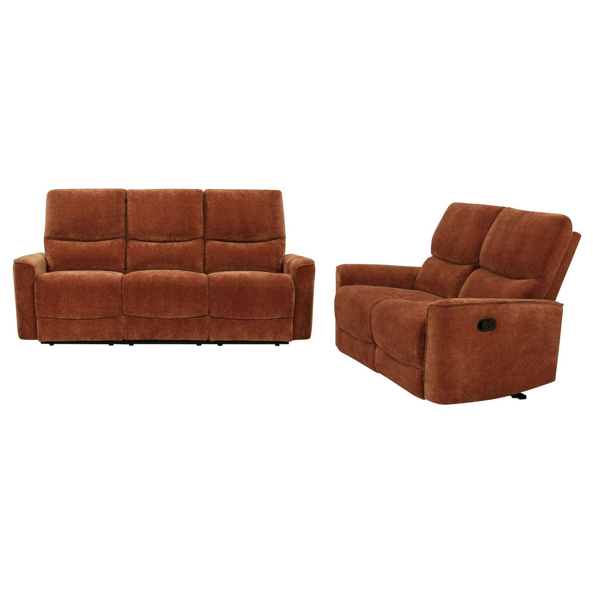 609574-S2 Navarro 2-piece Upholstered Reclining Sofa Set Orange