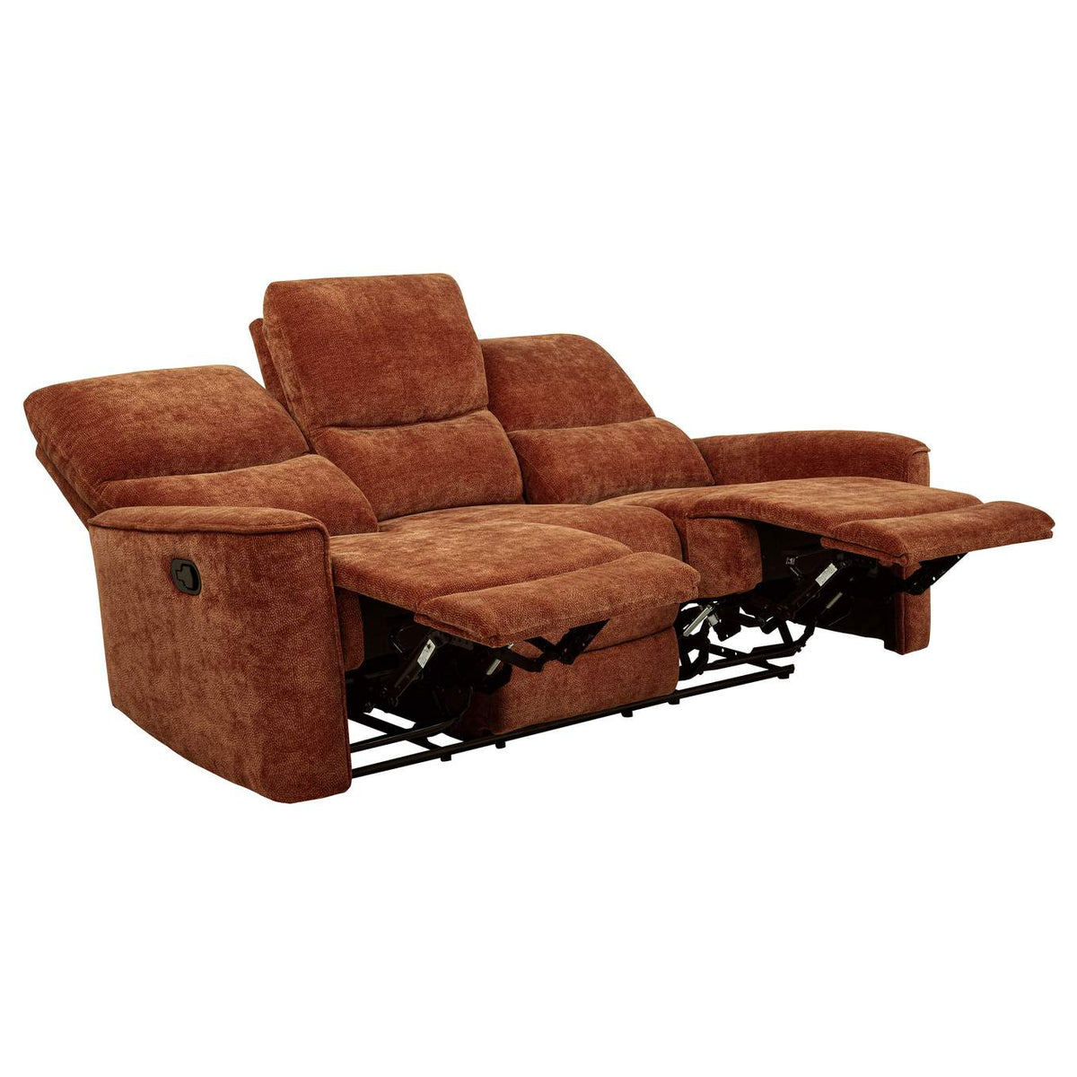 609574-S2 Navarro 2-piece Upholstered Reclining Sofa Set Orange