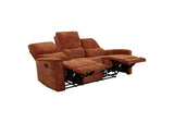609574 Navarro Chenille Upholstered Reclining Sofa Burnt Orange