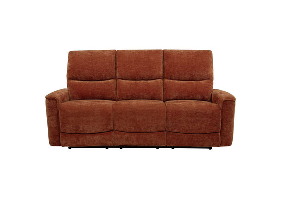 609574 Navarro Chenille Upholstered Reclining Sofa Burnt Orange