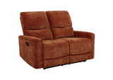 609575 Navarro Chenille Upholstered Reclining Loveseat Burnt Orange