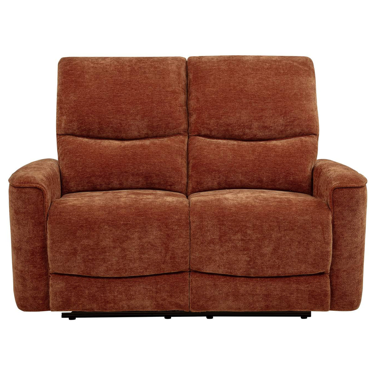 609575 Navarro Chenille Upholstered Reclining Loveseat Burnt Orange