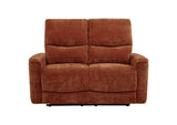 609575 Navarro Chenille Upholstered Reclining Loveseat Burnt Orange