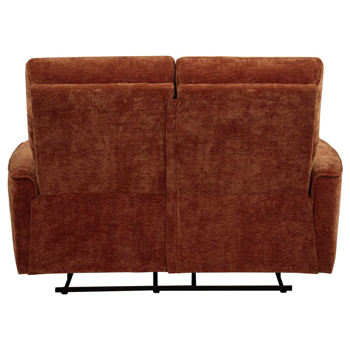 609575 Navarro Chenille Upholstered Reclining Loveseat Burnt Orange