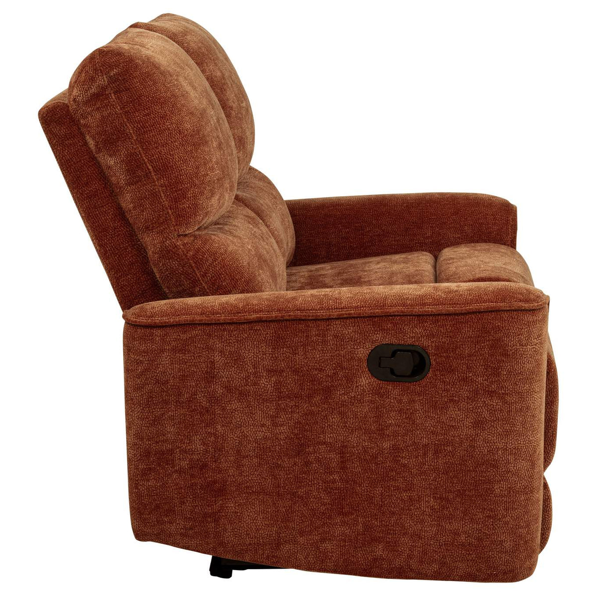 609575 Navarro Chenille Upholstered Reclining Loveseat Burnt Orange