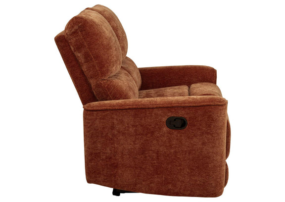 609575 Navarro Chenille Upholstered Reclining Loveseat Burnt Orange