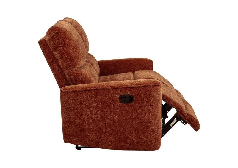609575 Navarro Chenille Upholstered Reclining Loveseat Burnt Orange