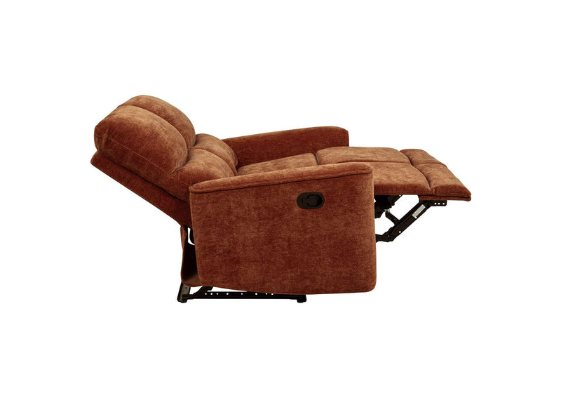609575 Navarro Chenille Upholstered Reclining Loveseat Burnt Orange