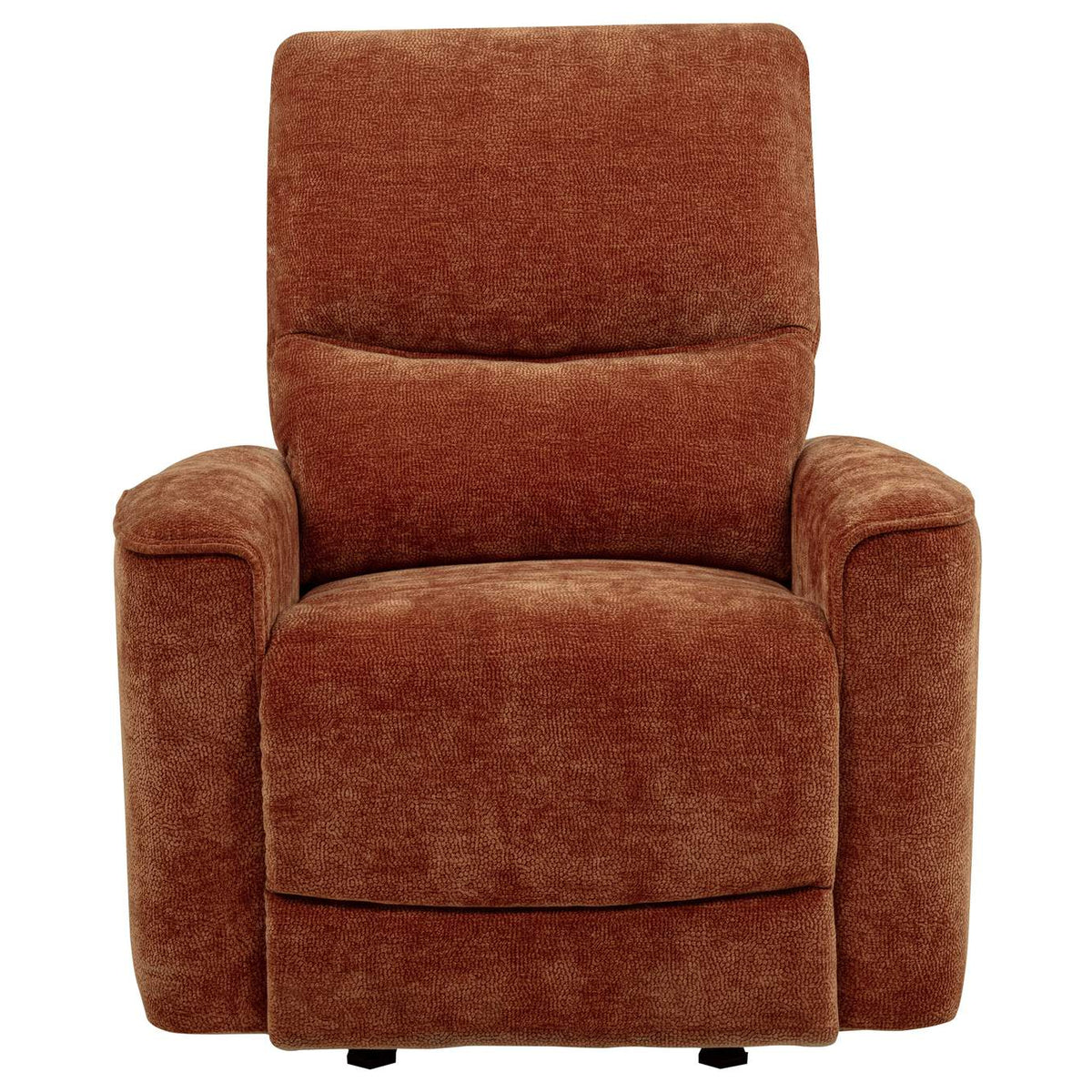 609576 Navarro Chenille Upholstered Glider Recliner Burnt Orange