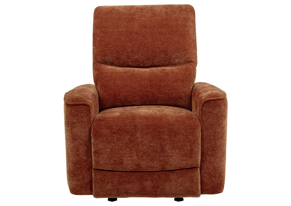 609576 Navarro Chenille Upholstered Glider Recliner Burnt Orange