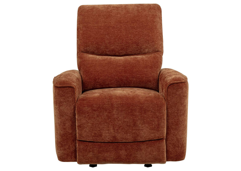 609576 Navarro Chenille Upholstered Glider Recliner Burnt Orange