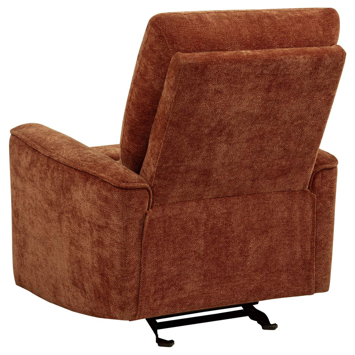 609576 Navarro Chenille Upholstered Glider Recliner Burnt Orange