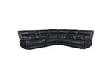 609610PP Hewitt Leather Dual Power Reclining Sectional Sofa Black
