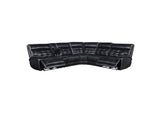 609610PP Hewitt Leather Dual Power Reclining Sectional Sofa Black