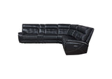 609610PP Hewitt Leather Dual Power Reclining Sectional Sofa Black