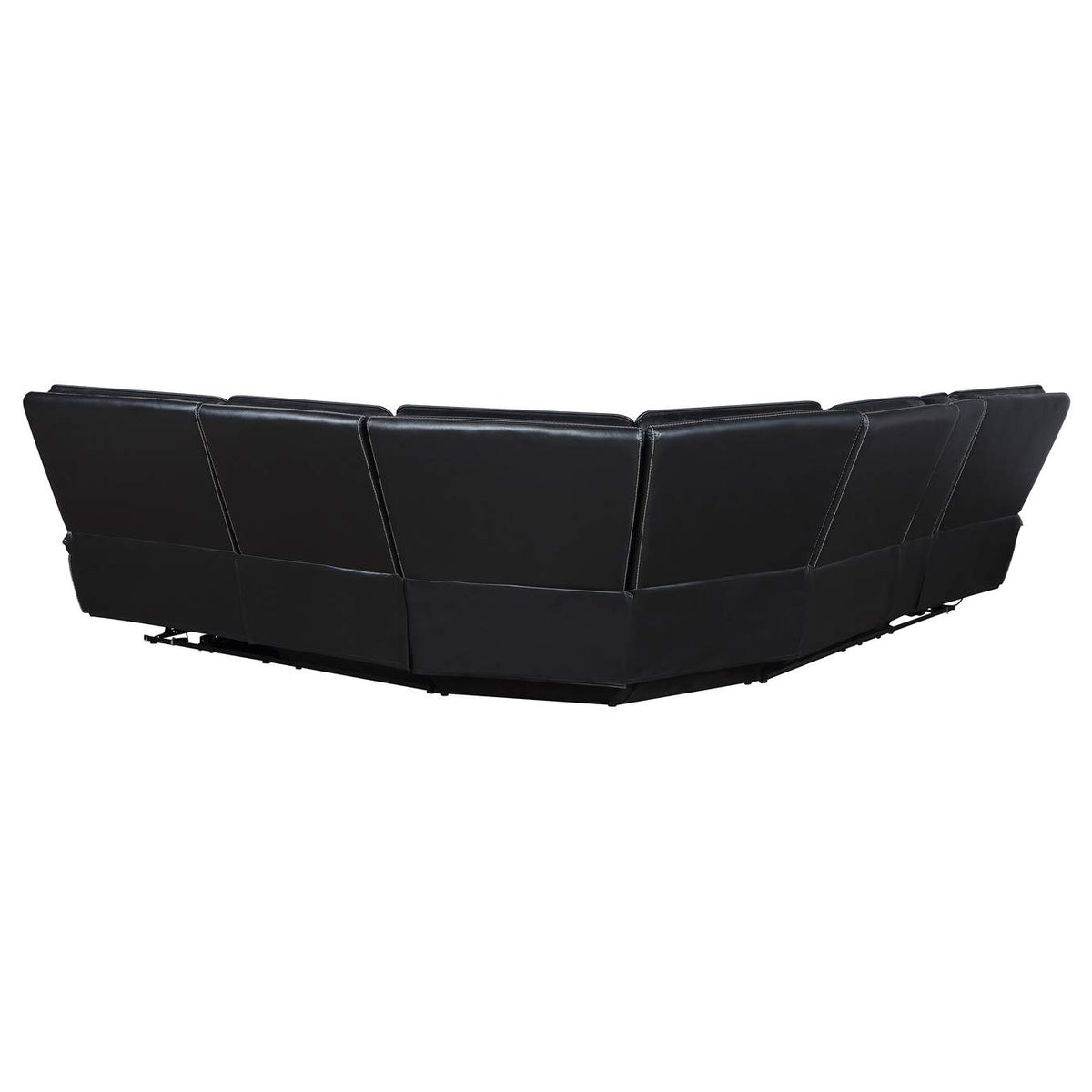 609610PP Hewitt Leather Dual Power Reclining Sectional Sofa Black