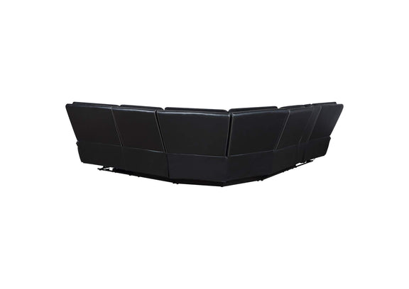 609610PP Hewitt Leather Dual Power Reclining Sectional Sofa Black
