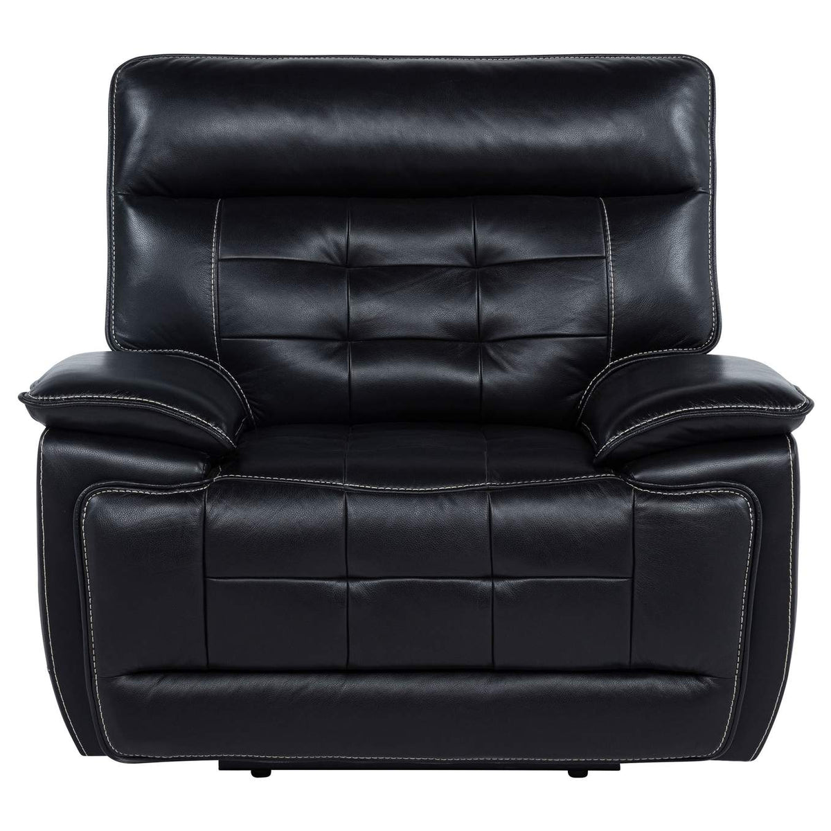 609613PP Hewitt Leather Upholstered Dual Power Recliner Chair Black