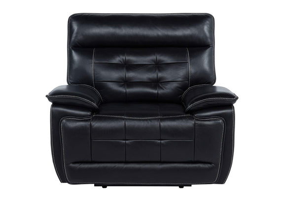 609613PP Hewitt Leather Upholstered Dual Power Recliner Chair Black