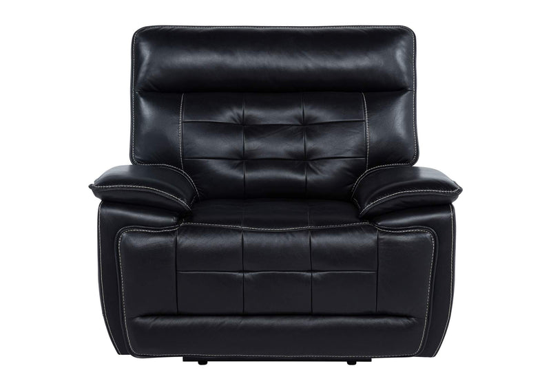 609613PP Hewitt Leather Upholstered Dual Power Recliner Chair Black