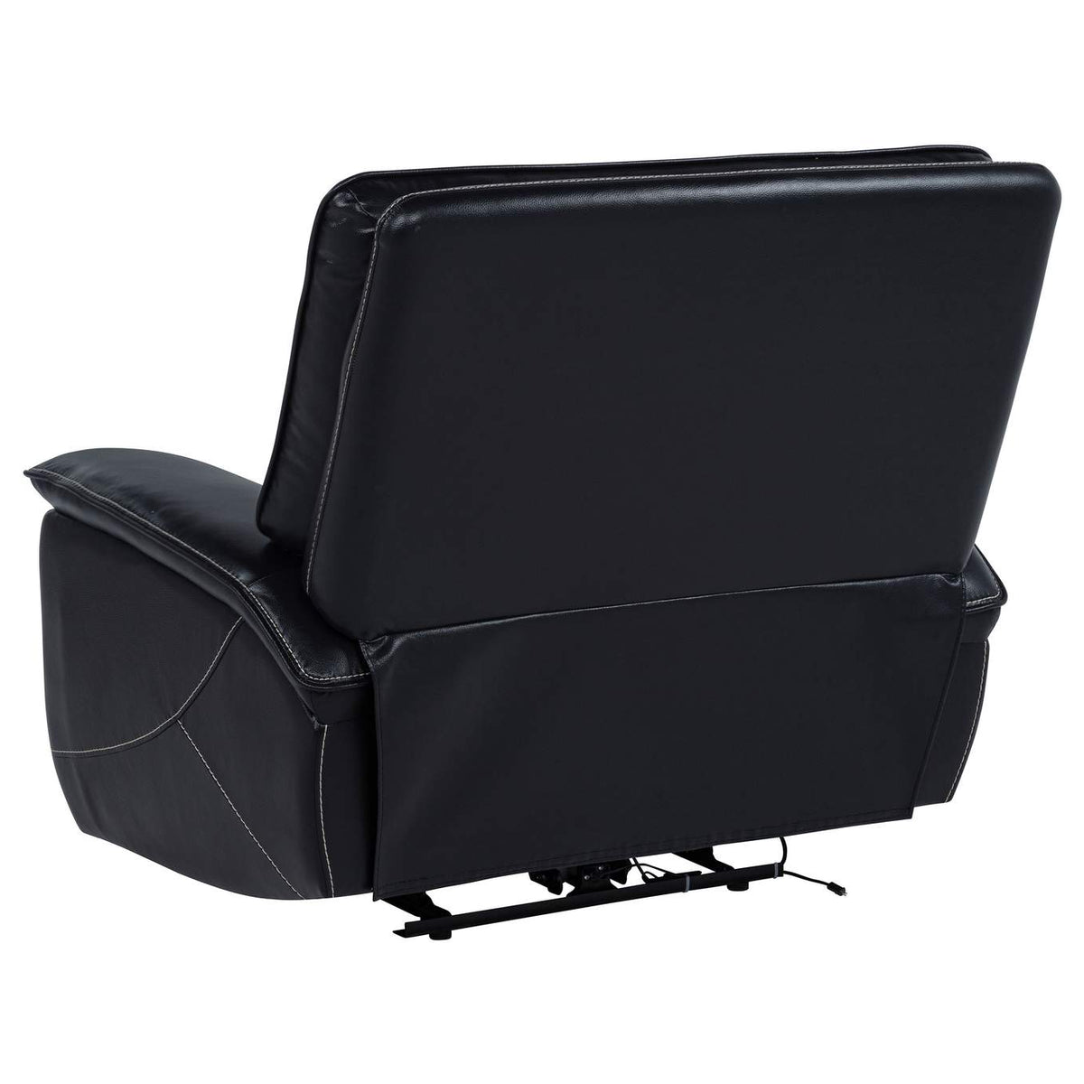 609613PP Hewitt Leather Upholstered Dual Power Recliner Chair Black
