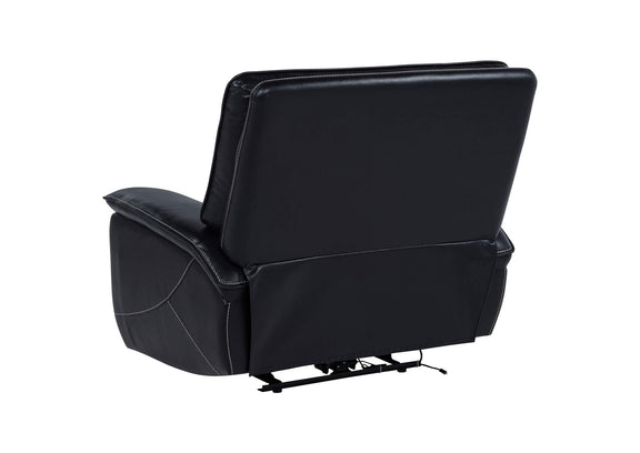 609613PP Hewitt Leather Upholstered Dual Power Recliner Chair Black