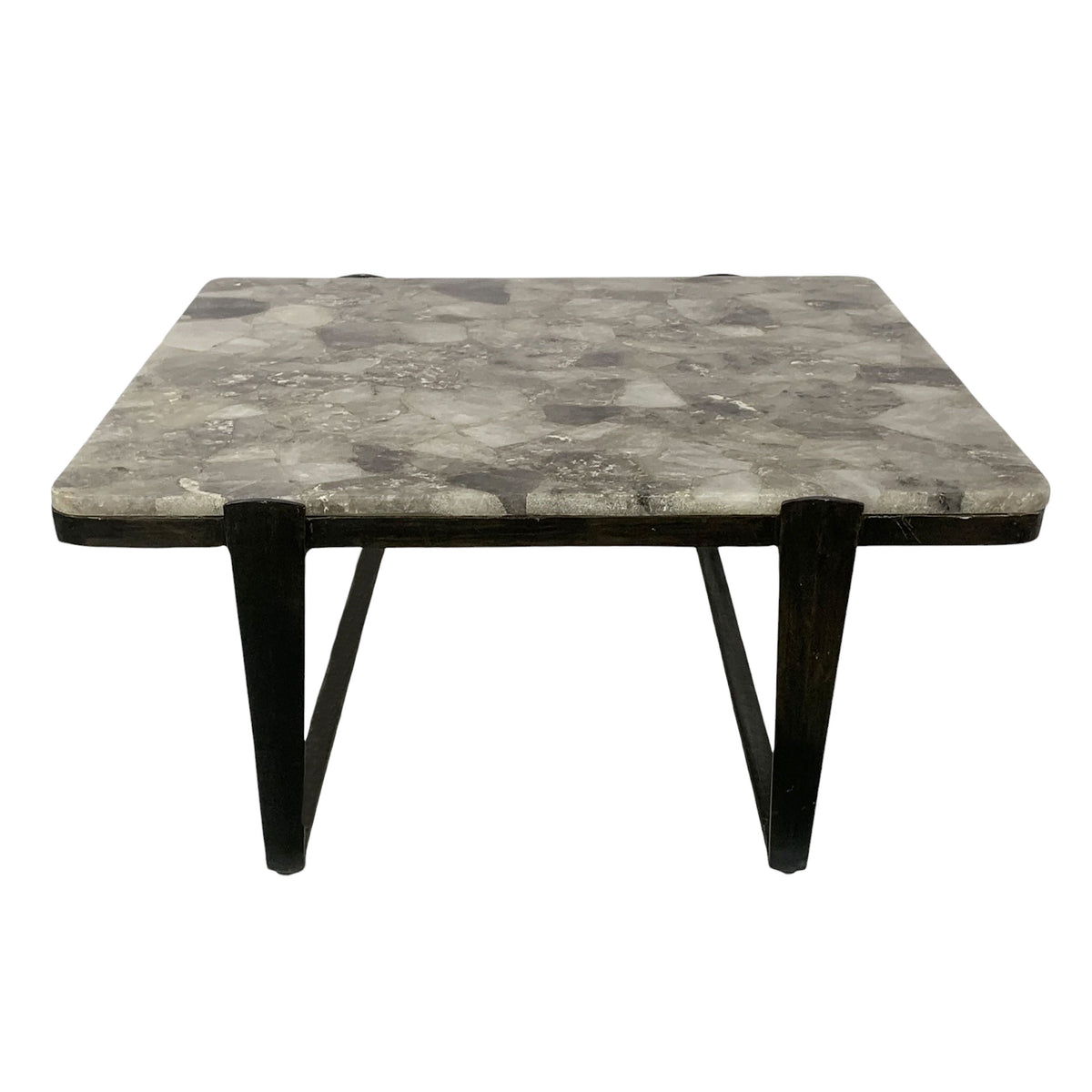 Rolla Smoky Quartz Top Coffee Table - Bronze