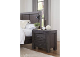 3FT381 Meadow Solid Wood Two Drawer Nightstand In Graphite