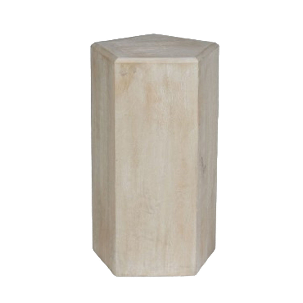 Novus Medium Wood Pedestal - Ivory / Beige