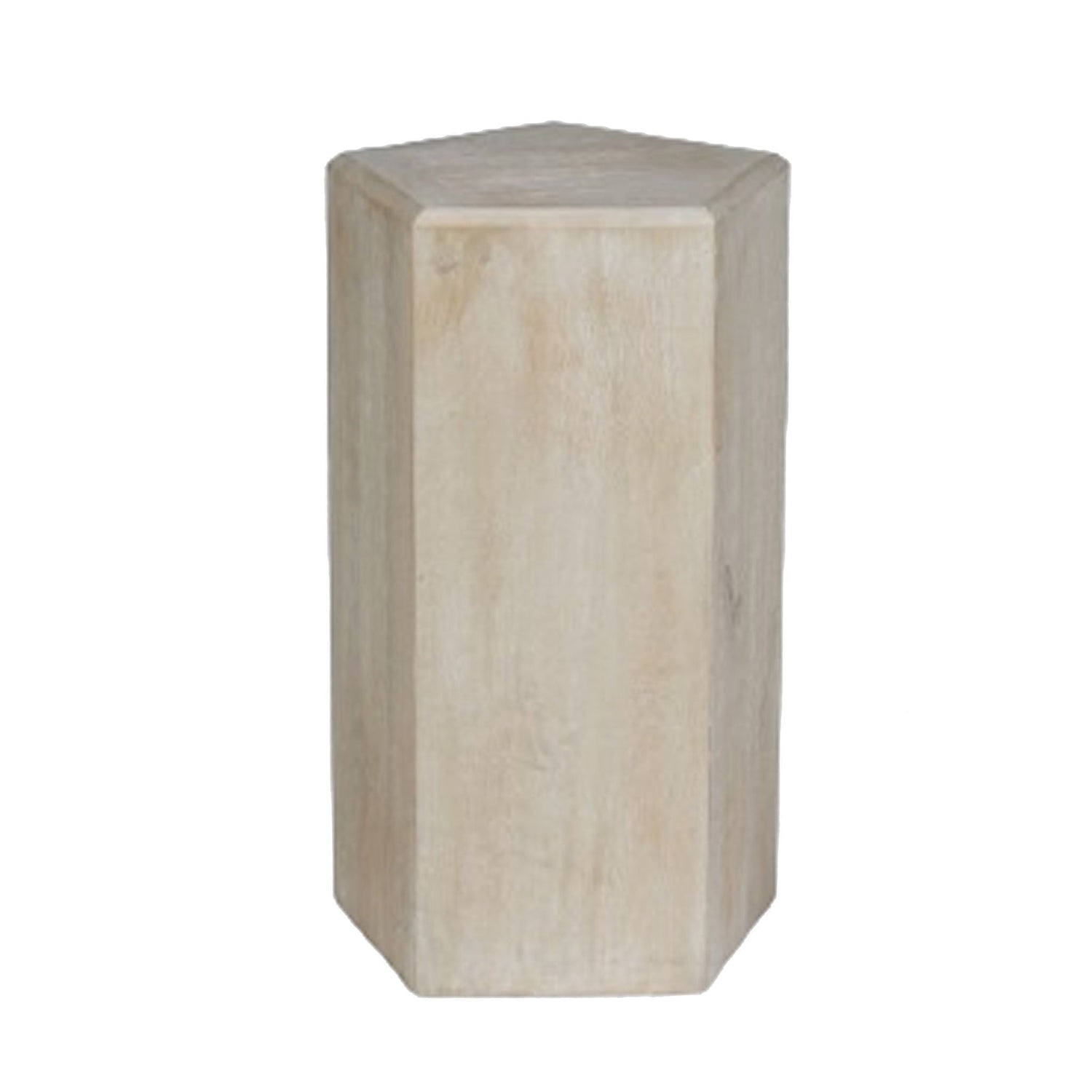 Novus Medium Wood Pedestal - Ivory / Beige